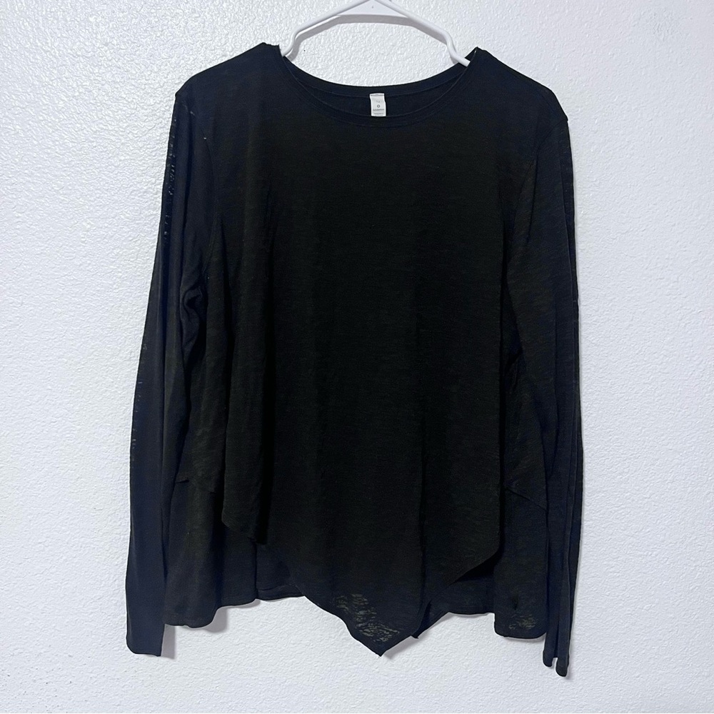 Lululemon Sweetest Day Long Sleeve *Burnout Black Size 12 - Picture 2 of 7